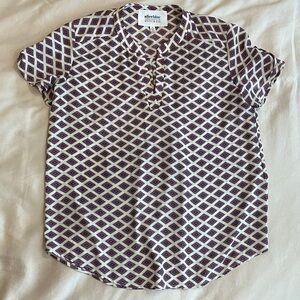 Alice Blue Geometric Purple and White Blouse